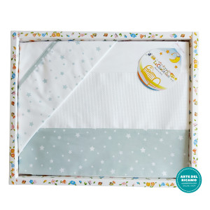 Stitchable Baby Bed Sheets Star - Watergreen